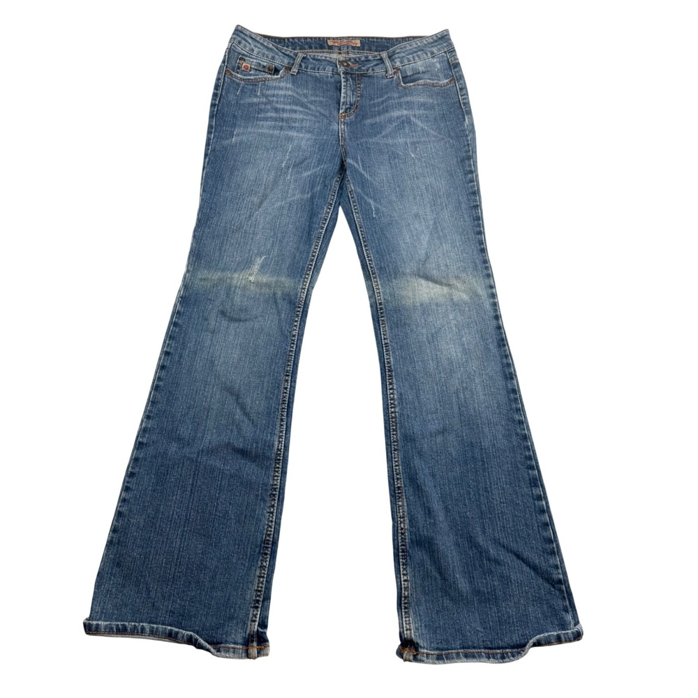 Paris Blues Flare Leg Jeans Womens 11 Medium Wash Denim Y2K Low Rise‎ KNJ25262